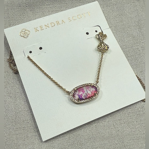 Kendra Scott Jewelry - 💜Kendra Scott LoveShackFancy Elisa Purple Iris Illusion Necklace Bow 🎀
